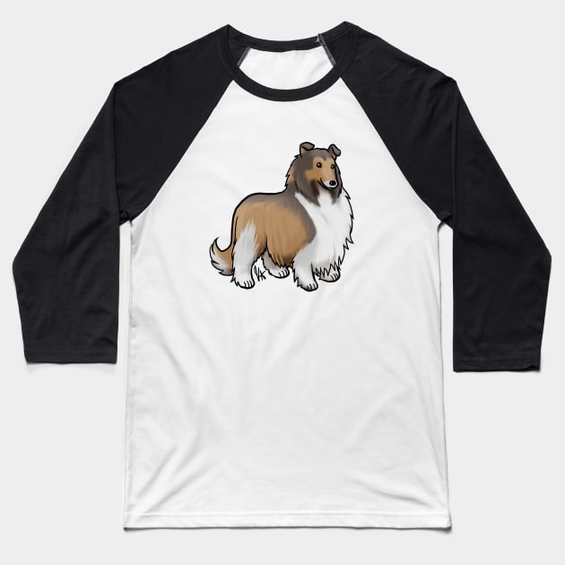 Dog - Rough Collie - Sable Baseball T-Shirt by Jen's Dogs Custom Gifts and Designs